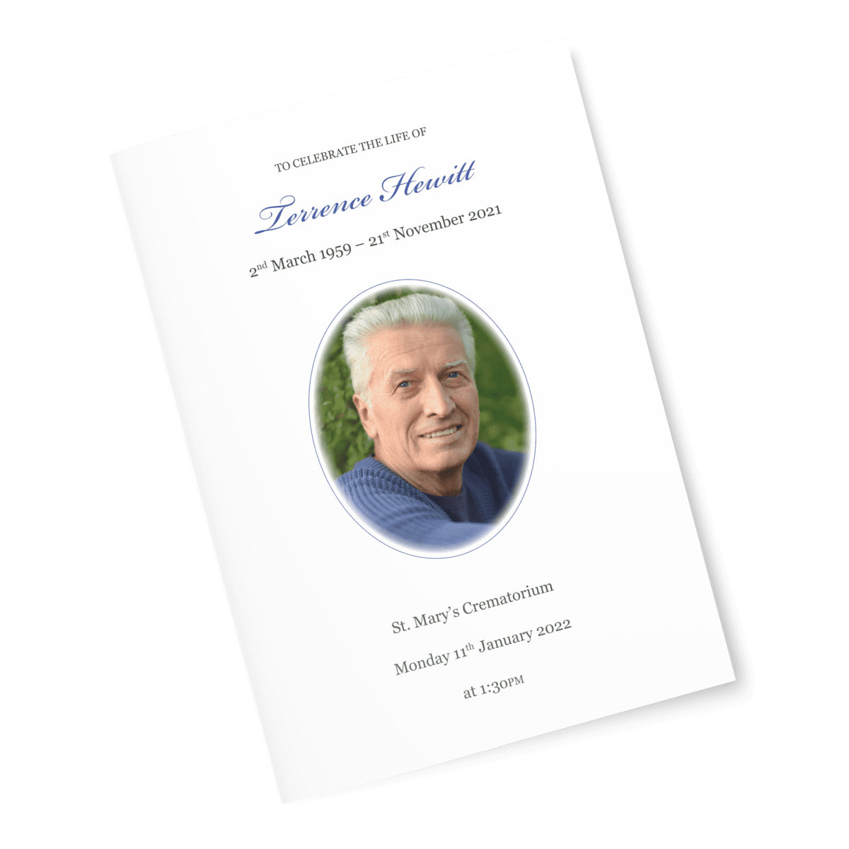 Funeral Order Of Service Printed From Your PDF File print booklets