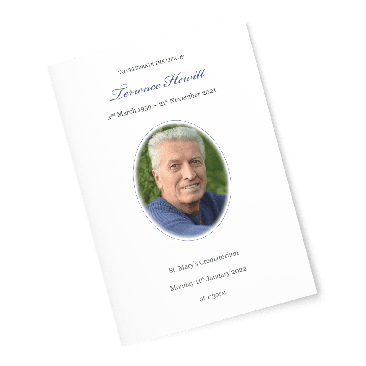 Funeral Order Of Service Printed From Your PDF File Print booklets